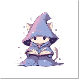 Cute Wizard Cat Hero Posters and Art